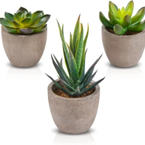 Unyqoos ® Kunstplanten Set van 3 met Potten voor Diverse Interieurdecoratie