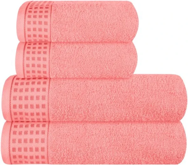 Unyqoos® Zeer Zachte en Absorberende 4-delige Handdoekenset van Hoogwaardig Katoen voor Elke Dag