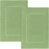 Unyqoos® Deluxe Set van Twee Zachte en Absorberende Badmatten in Salie-Groen Katoen