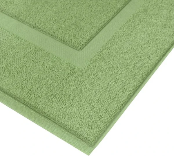 Unyqoos® Deluxe Set van Twee Zachte en Absorberende Badmatten in Salie-Groen Katoen