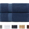Unyqoos® Verkwikkende Luxe Set: Twee Extra Zachte Katoenen Douchehanddoeken in Marineblauw, 70x140 cm