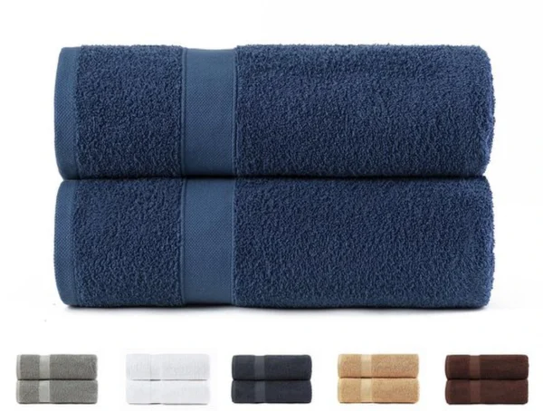 Unyqoos® Verkwikkende Luxe Set: Twee Extra Zachte Katoenen Douchehanddoeken in Marineblauw, 70x140 cm