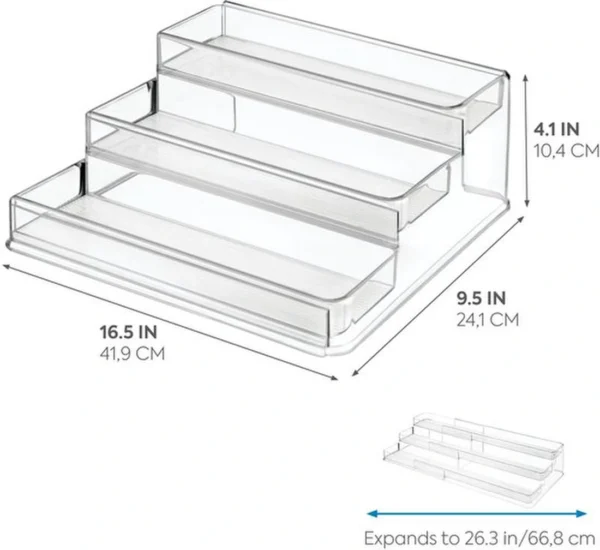 Unyqoos® Kruidenrek met Uittrekbare 3-Lagen voor Optimale Keukenorganisatie en Zichtbare Kruidenopslag