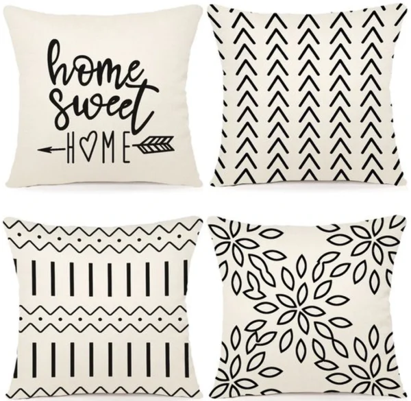 Unyqoos ® Set van 4 Luxe Linnen Kussenslopen voor Binnen en Buiten 40 x 40 cm