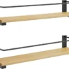 Unyqoos® Stijlvolle Set van 2 Houten Kruidenrekken voor Wandmontage en Keukenorganisatie