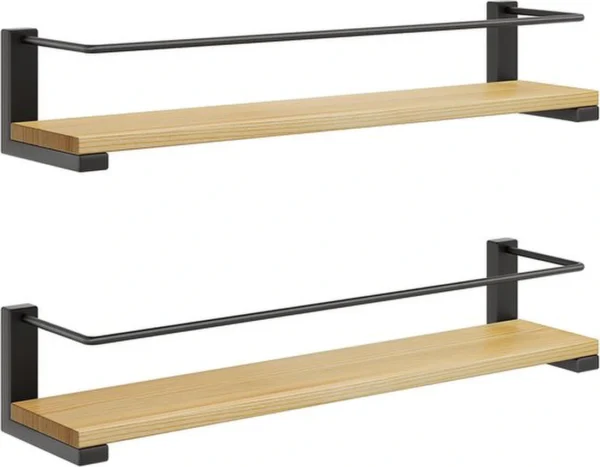 Unyqoos® Stijlvolle Set van 2 Houten Kruidenrekken voor Wandmontage en Keukenorganisatie