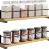 Unyqoos® Stijlvolle Set van 2 Houten Kruidenrekken voor Wandmontage en Keukenorganisatie
