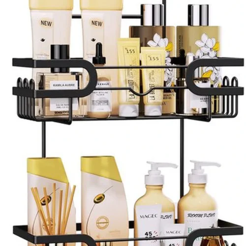 Unyqoos ® Ruimtebesparend Hangend Doucheorganizer met Zeephouders en Opbergmanden voor Badkamer