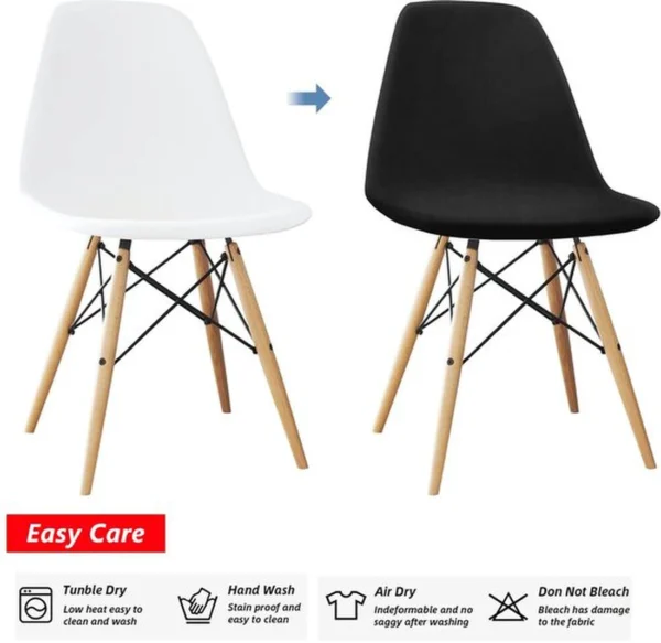 Unyqoos ® Moderne, Elastische Stoelhoezen Set van 6 voor Verschillende Gelegenheden, Zwart, Wasbaar en Herbruikbaar