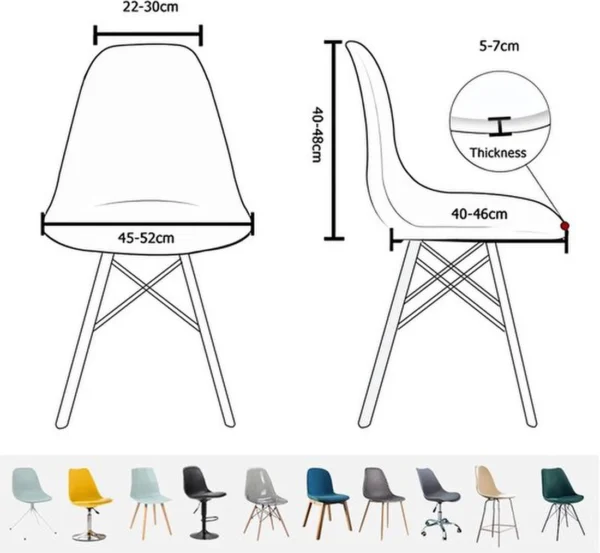 Unyqoos ® Moderne, Elastische Stoelhoezen Set van 6 voor Verschillende Gelegenheden, Zwart, Wasbaar en Herbruikbaar
