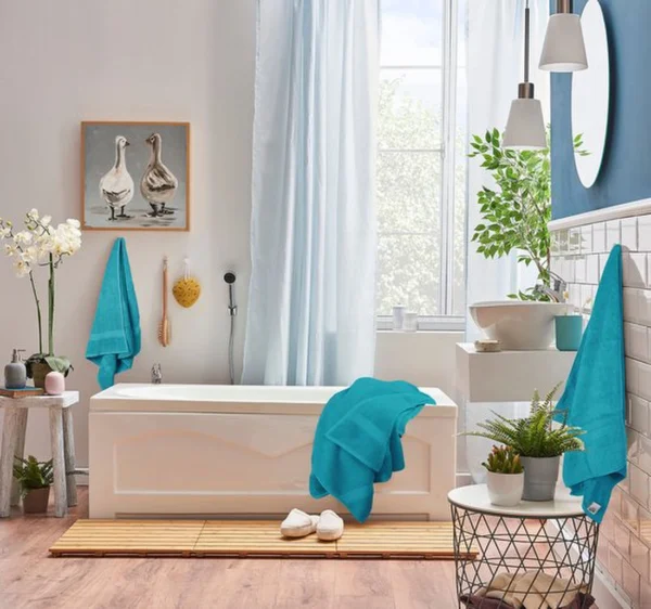 Unyqoos® Complete Luxe Badkamer Handdoekenset van Zacht Katoen met Ophanglussen in Verfrissend Turquoise
