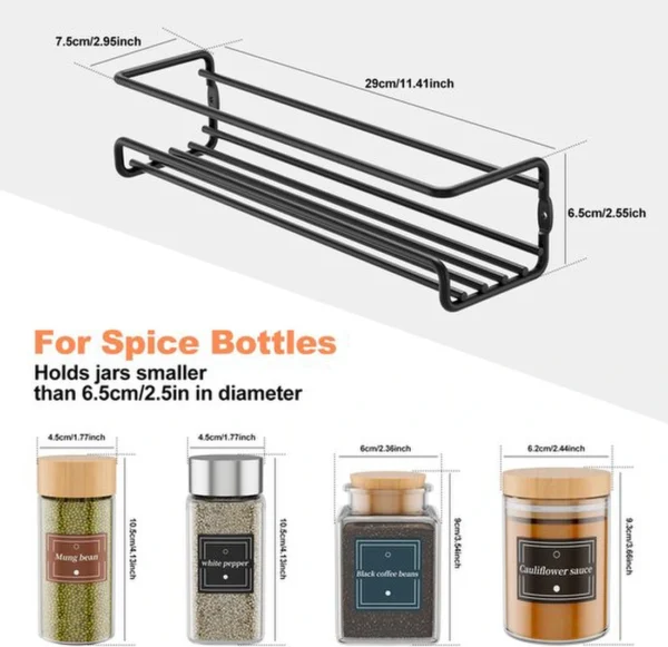 Unyqoos® Kruidenrek Set van 2 voor Muurmontage met Zelfklevende Bevestiging en Schroeven