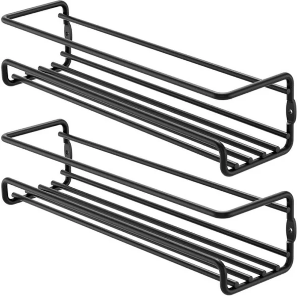 Unyqoos® Kruidenrek Set van 2 voor Muurmontage met Zelfklevende Bevestiging en Schroeven