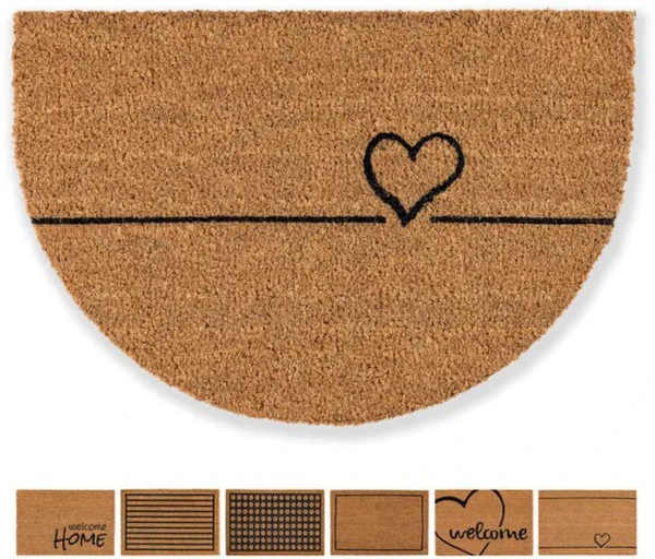 Unyqoos ® Stijlvolle Halfronde Deurmat van Kokosvezels met Antibacteriële Eigenschappen voor Binnengebruik