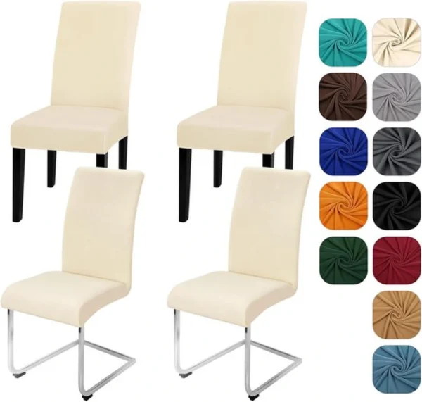 Unyqoos ® Set van 4 Elegante en Elastische Stoelhoezen voor Diverse Gelegenheden