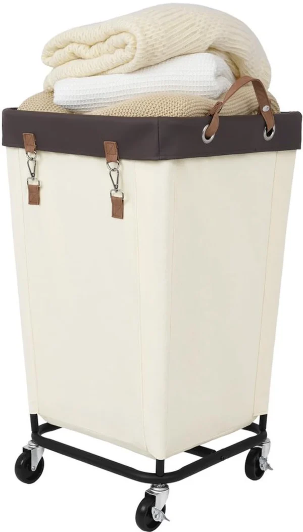 Unyqoos ® Veelzijdige Grote Wasmand met Wielen voor Eenvoudige Opslag en Organisatie