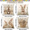 Unyqoos ® Kussenhoezen Set van 4 met Paasthema voor Lente Decoratie in Woonkamer of Slaapkamer