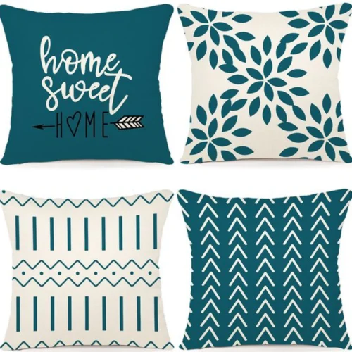 Unyqoos ® Elegante Set van 4 Linnen Kussenslopen voor Sierkussens en Zitcomfort in Huis en Tuin