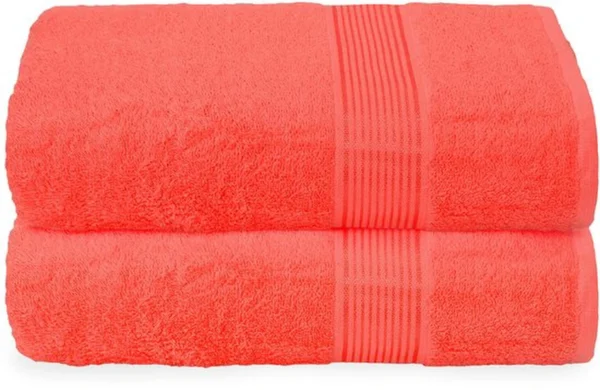 Unyqoos® Ultrazachte en Sneldrogende Grote Badhanddoeken Set van Twee in Koraaloranje voor Comfort en Gemak