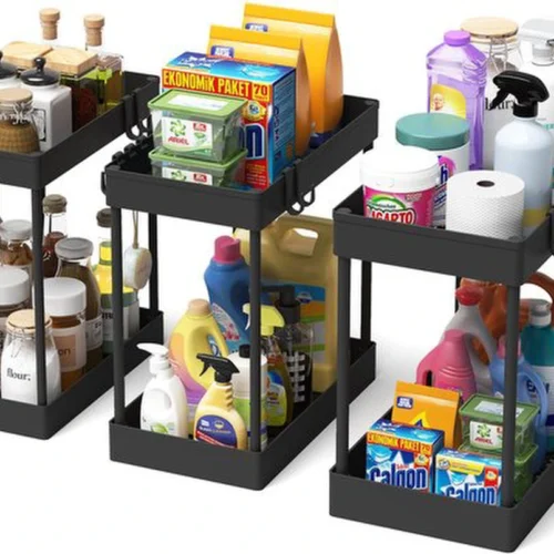 Unyqoos ® Innovatief Ruimtebesparend Opbergsysteem voor Keuken en Badkamer met 3 Delen