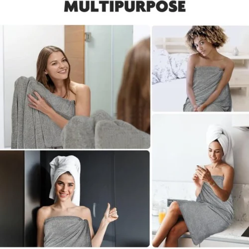 Unyqoos® Extra Grote Sneldrogende Microvezel Handdoek 100 cm x 200 cm Voor Douche en Sauna in Grijs