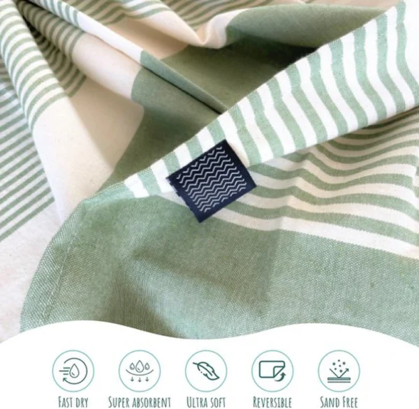 Unyqoos® Set van 2 Luxe en Absorberende Strand- en Saunahanddoeken van 100% Katoen met Elegante Franjes