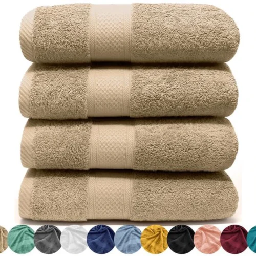 P-87213230078810-20260405180733.webp Unyqoos ® Zeer Zachte en Absorberende Handdoekenset van 4 Stuks, 50x90 cm, Gemaakt van Hoogwaardige Katoen