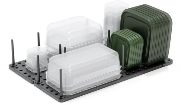 Unyqoos ® Verstelbare Keukenlade Organizer en Opbergsysteem voor Potten en Containers, Set van 2, Antracietgrijs