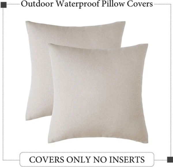 Unyqoos® Stijlvolle Waterbestendige Kussenhoezen voor Binnen- en Buitenruimtes, Set van 2, 45 x 45 cm, Beige
