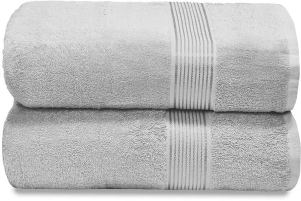 Unyqoos® Extra Grote Luxe Badhanddoekenset van 2 Stuks met Sneldrogende Eigenschappen in Lichtgrijs