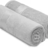 Unyqoos® Extra Grote Luxe Badhanddoekenset van 2 Stuks met Sneldrogende Eigenschappen in Lichtgrijs