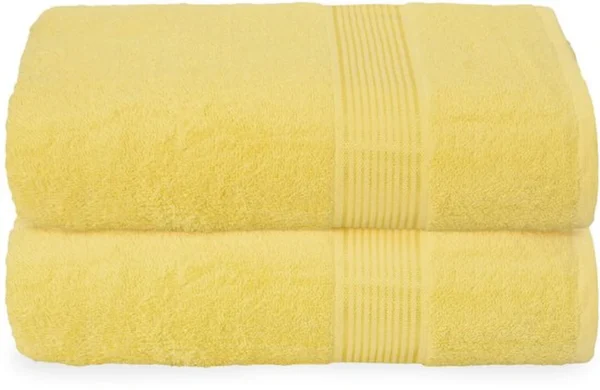 P-87213230082460-20260405180849.webp Unyqoos® Zachte en Ultra-absorberende Grote Gele Badhanddoeken Set van 2 voor Luxe Comfort