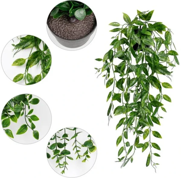 Unyqoos ® Verzorgingsvrije Eucalyptus Kunstplanten Set van 3 voor Binnen en Buiten Decoratie