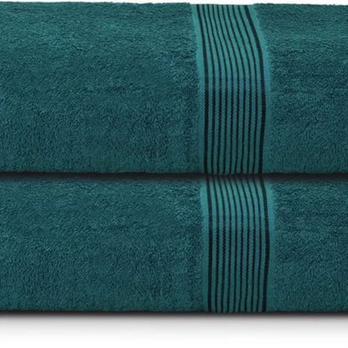 Unyqoos® Twee Stuks Luxe Grote Katoenen Badhanddoeken, Ultra Absorberend en Sneldrogend - Blauwgroen