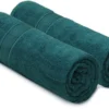 Unyqoos® Twee Stuks Luxe Grote Katoenen Badhanddoeken, Ultra Absorberend en Sneldrogend - Blauwgroen