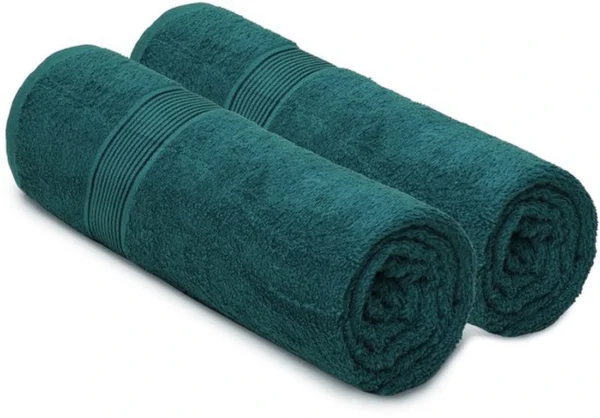 Unyqoos® Twee Stuks Luxe Grote Katoenen Badhanddoeken, Ultra Absorberend en Sneldrogend - Blauwgroen