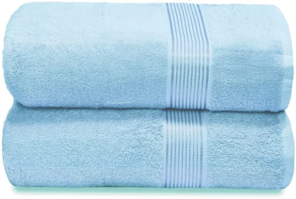 Unyqoos® Set van Twee Extra Grote Ultra Absorberende Lichtgewicht Badhanddoeken in Hemelsblauw