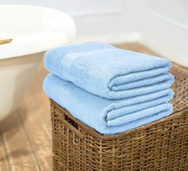 Unyqoos® Set van Twee Extra Grote Ultra Absorberende Lichtgewicht Badhanddoeken in Hemelsblauw