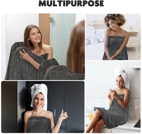 P-87213230085127-20260405181139.webp Unyqoos® Extra Grote Microvezel Badhanddoek voor Sneldrogend en Zacht Comfort in Donkergrijs