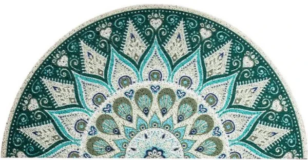 Unyqoos ® Halfronde Stijlvolle Antislip Deurmat voor Binnen en Buiten, Gemakkelijk te Reinigen, Groen