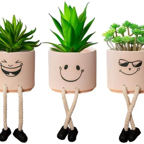 Unyqoos ® Decoratieve Miniatuurplanten voor Binnen en Buiten met Keramische Potten