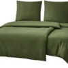 Unyqoos ® Zacht en Strijkvrij Microvezel Beddengoedset met Ritssluiting in Olijfgroen