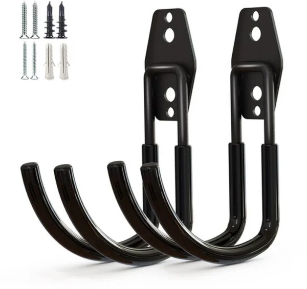 Unyqoos® Heavy-Duty Stalen Wandhaken voor Multifunctionele Opslag in Garage en Tuin, Set van 2