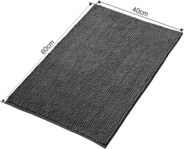 P-87213230111090-20260405133907.webp Unyqoos® Pluizige Antislip Badmat voor Douche en Badkamer, Wasbaar Chenille, Donkergrijs, 40 x 60 cm