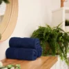 P-87213230111167-20260405181650.webp Unyqoos ® Ultrazachte en Hoogwaardige Handdoekenset van 100% Gekamd Katoen - Verpakking van 6 Stuks, Marineblauw