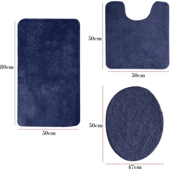 Unyqoos® Zachte en Absorberende 3-delige Badmatset met Antislip Onderkant voor Badkamercomfort