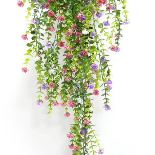 Unyqoos ® Decoratieve Set van 3 Kleurrijke Kunsthangplanten voor Binnen en Buiten - 80 cm