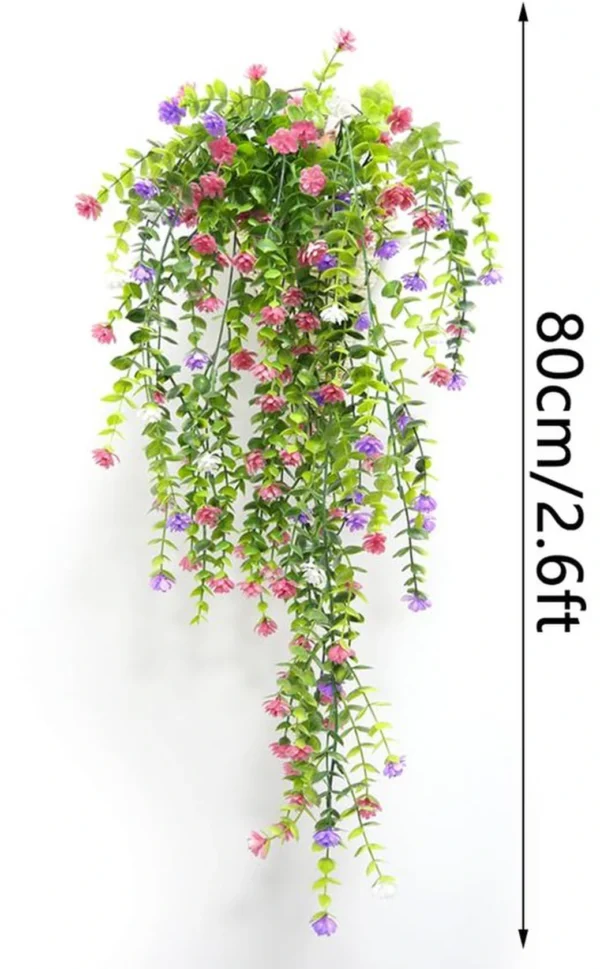 Unyqoos ® Decoratieve Set van 3 Kleurrijke Kunsthangplanten voor Binnen en Buiten - 80 cm