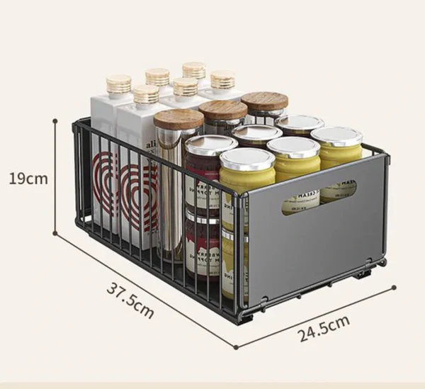 Unyqoos ® Uittrekbare Telescopische Lade Organizer voor Keuken- en Badkamerkasten zonder Boren of Spijkeren, Zwart