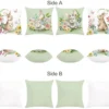 P-87213230117581-20260406110805.webp Unyqoos ® Verfrissende Set van 4 Lentethema Kussenhoezen met Konijnen en Bloemen voor Uw Interieur